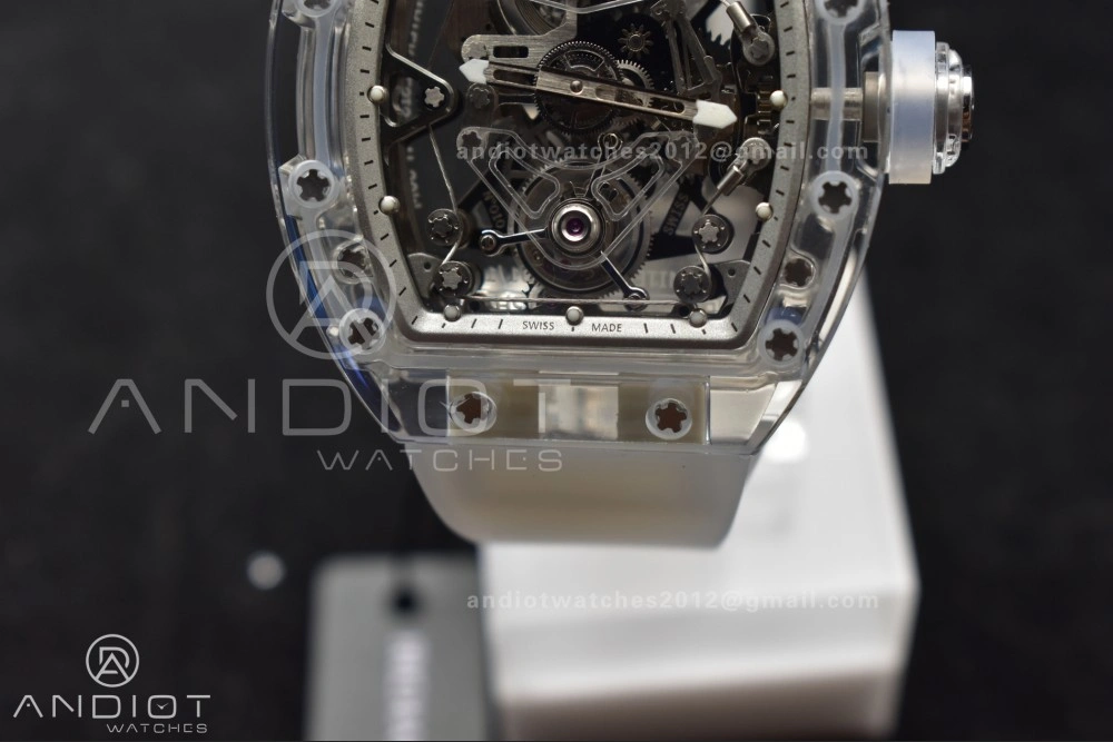 RM56-02 Transparent Tourbillon RMF Best Edition Skeleton White Dial on Transparent Rubber Strap SunProtective 1238