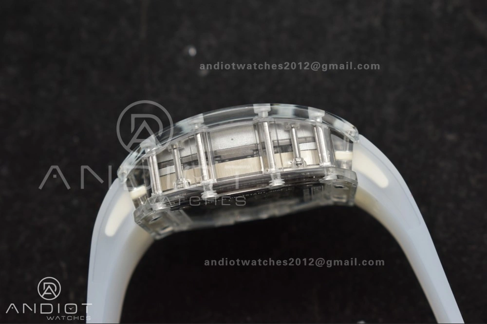 RM56-02 Transparent Tourbillon RMF Best Edition Skeleton White Dial on Transparent Rubber Strap SunProtective 1238