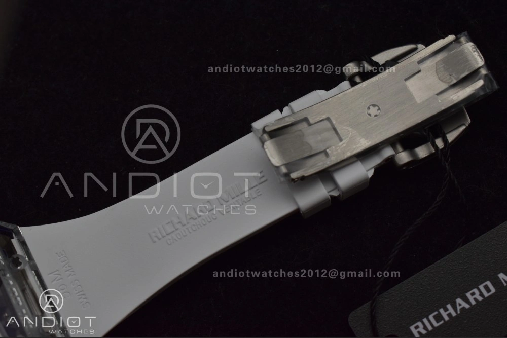 RM56-02 Transparent Tourbillon RMF Best Edition Skeleton White Dial on White Rubber Strap SportInspired 1256