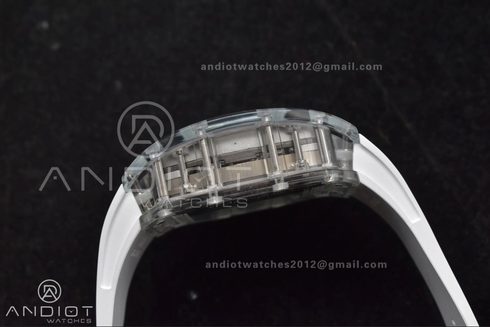 RM56-02 Transparent Tourbillon RMF Best Edition Skeleton White Dial on White Rubber Strap SportInspired 1256