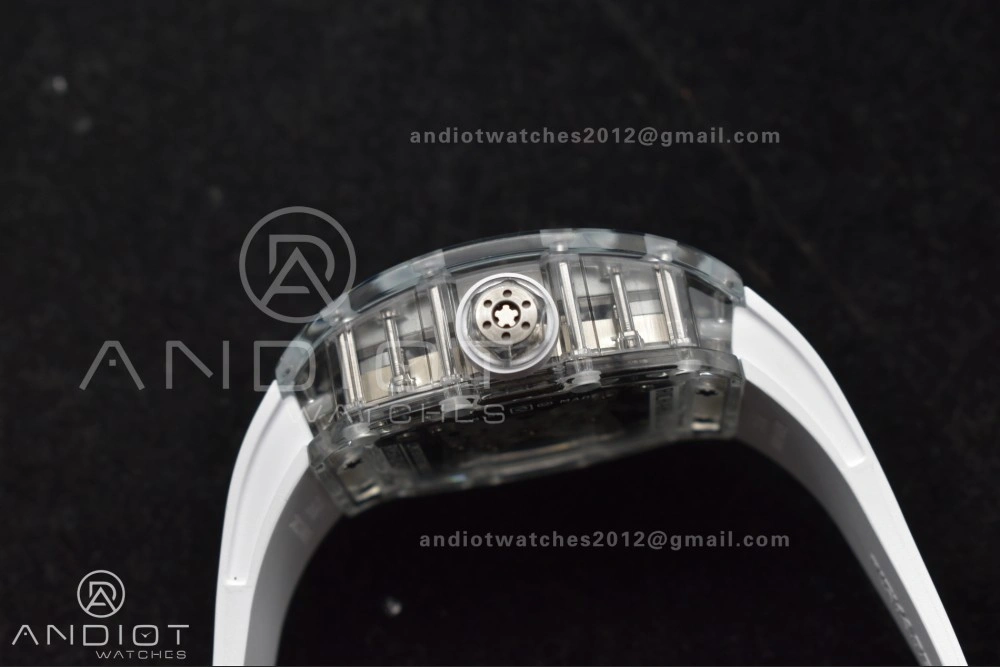 RM56-02 Transparent Tourbillon RMF Best Edition Skeleton White Dial on White Rubber Strap SportInspired 1256
