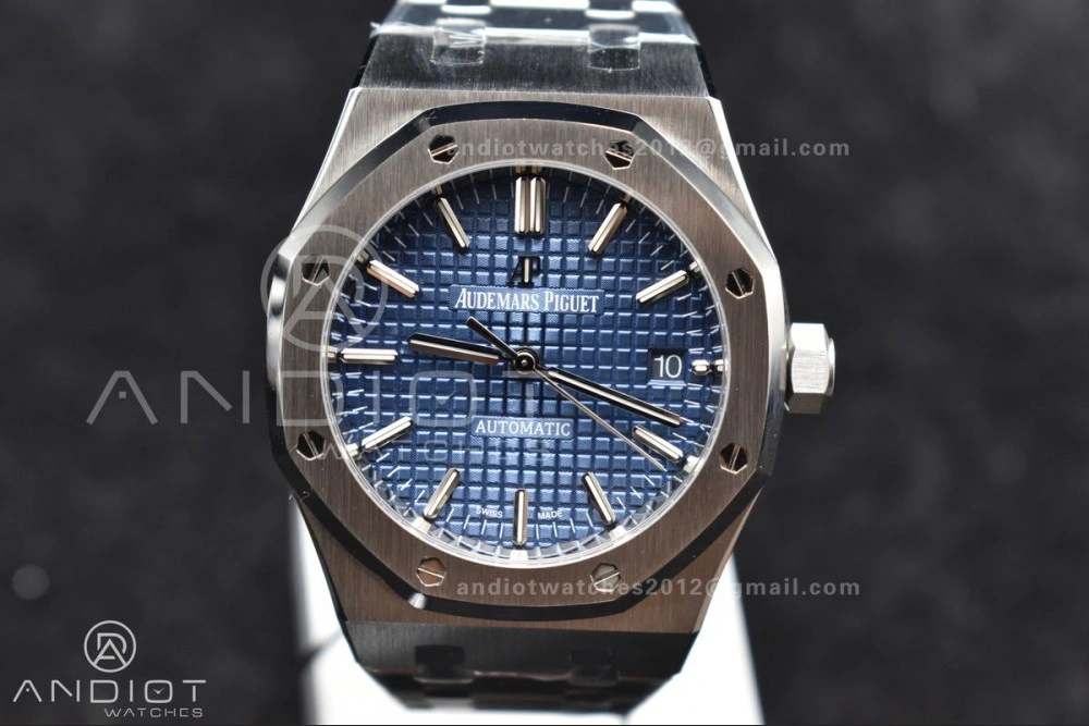 Royal Oak 37mm 15450 SS ZF 1:1 Best Edition Blue Textured Dial on SS Bracelet SA3120 Super Clone GoAnywhere 1029