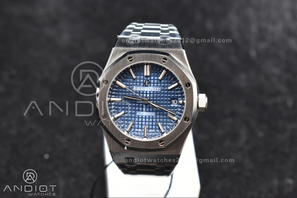 Royal Oak 37mm 15450 SS ZF 1:1 Best Edition Blue Textured Dial on SS Bracelet SA3120 Super Clone GoAnywhere 1029