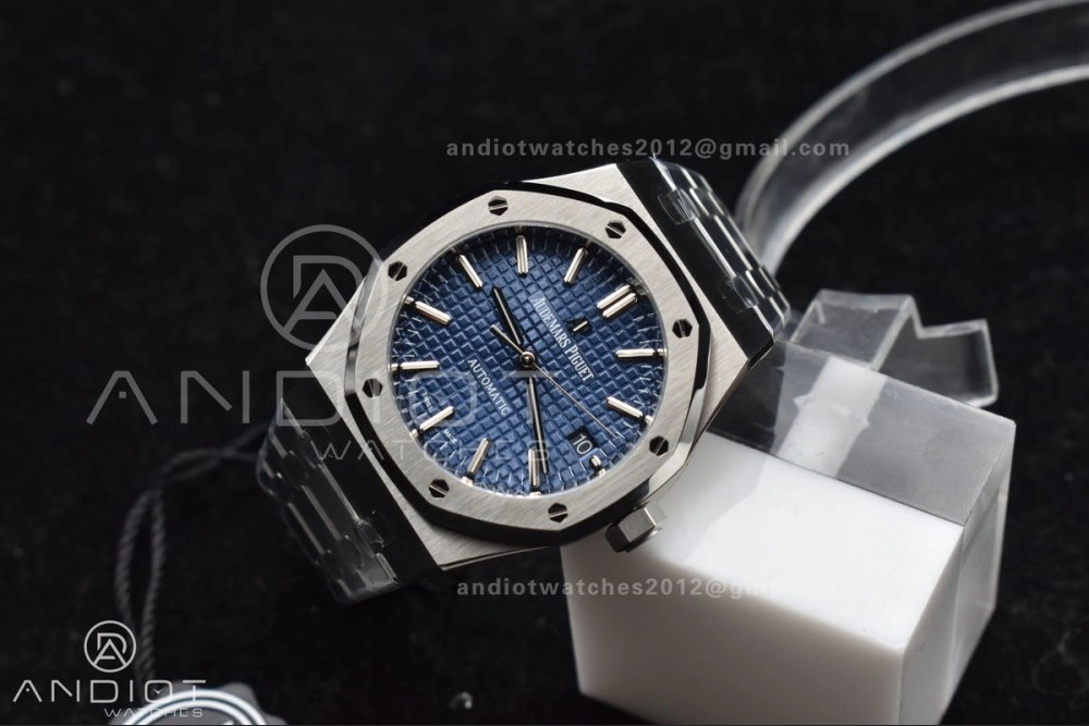 Royal Oak 37mm 15450 SS ZF 1:1 Best Edition Blue Textured Dial on SS Bracelet SA3120 Super Clone GoAnywhere 1029