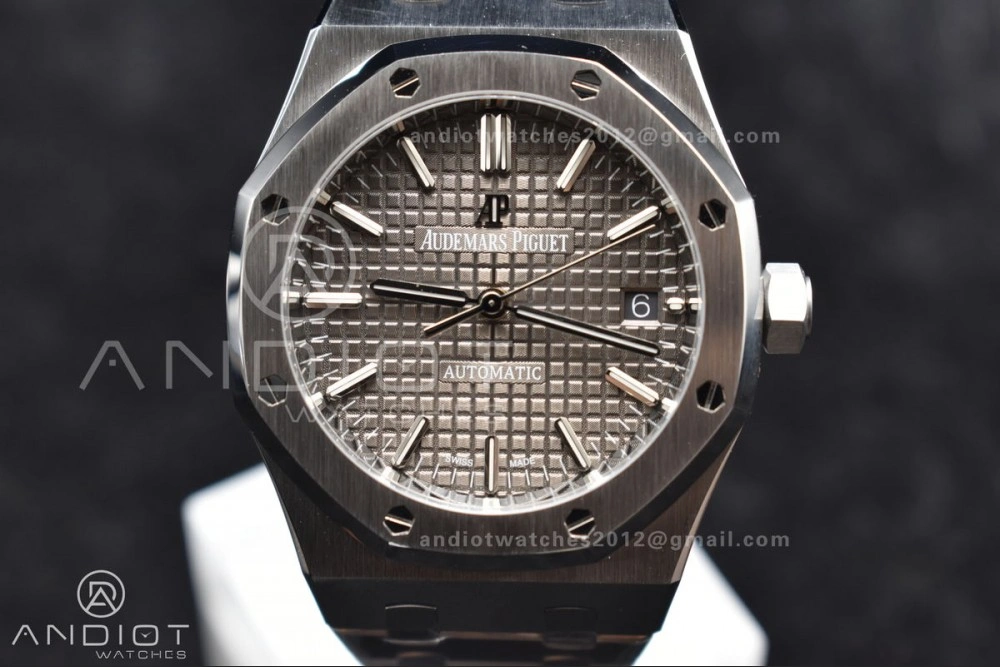 Royal Oak 37mm 15450 SS ZF 1:1 Best Edition Gray Textured Dial on SS Bracelet SA3120 Super Clone Attractive 1030