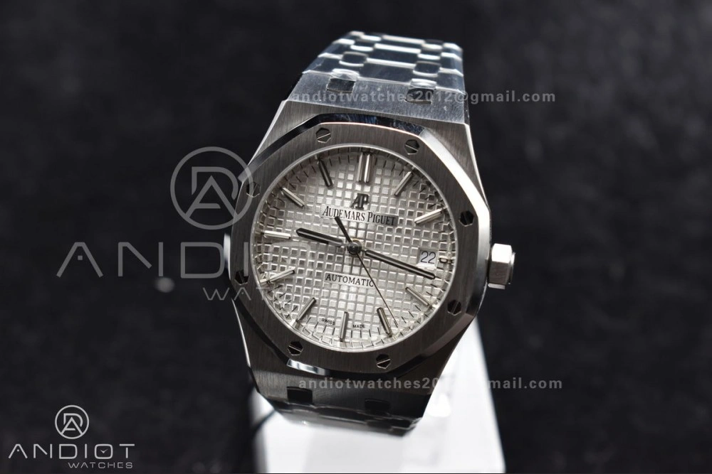 ModernLook Royal Oak 37mm 15450 SS ZF 1:1 Best Edition White Textured Dial on SS Bracelet SA3120 Super Clone 103