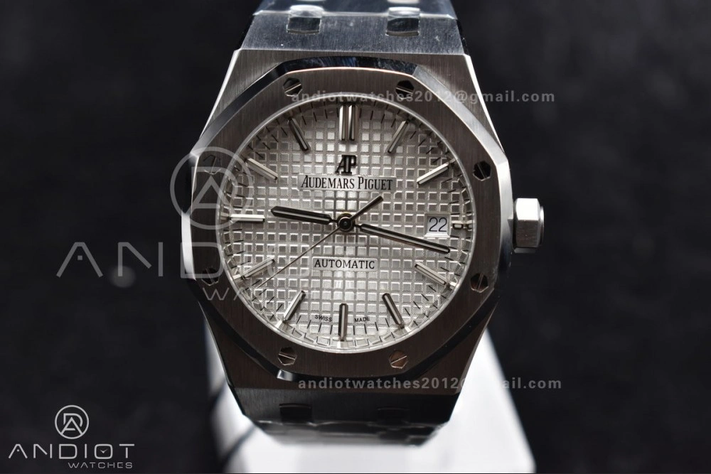 ModernLook Royal Oak 37mm 15450 SS ZF 1:1 Best Edition White Textured Dial on SS Bracelet SA3120 Super Clone 103