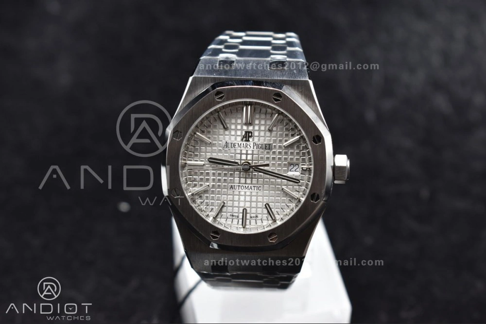 ModernLook Royal Oak 37mm 15450 SS ZF 1:1 Best Edition White Textured Dial on SS Bracelet SA3120 Super Clone 103
