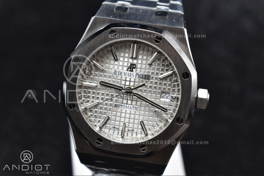 ModernLook Royal Oak 37mm 15450 SS ZF 1:1 Best Edition White Textured Dial on SS Bracelet SA3120 Super Clone 103