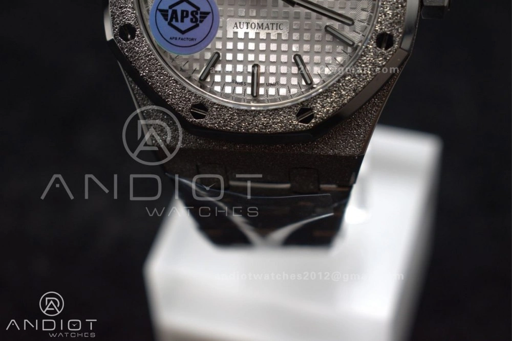 Royal Oak 37mm 15454 Frosted SS APSF 1:1 Best Edition White Textured Dial On SS Bracelet SA3120 Super Clone Neat 1033
