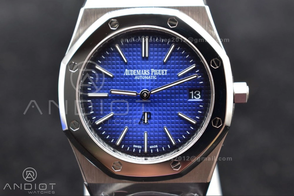 Stylish Royal Oak 39mm 15202 SS ZF 1:1 Best Edition Blue Textured Dial on SS Bracelet A 1043