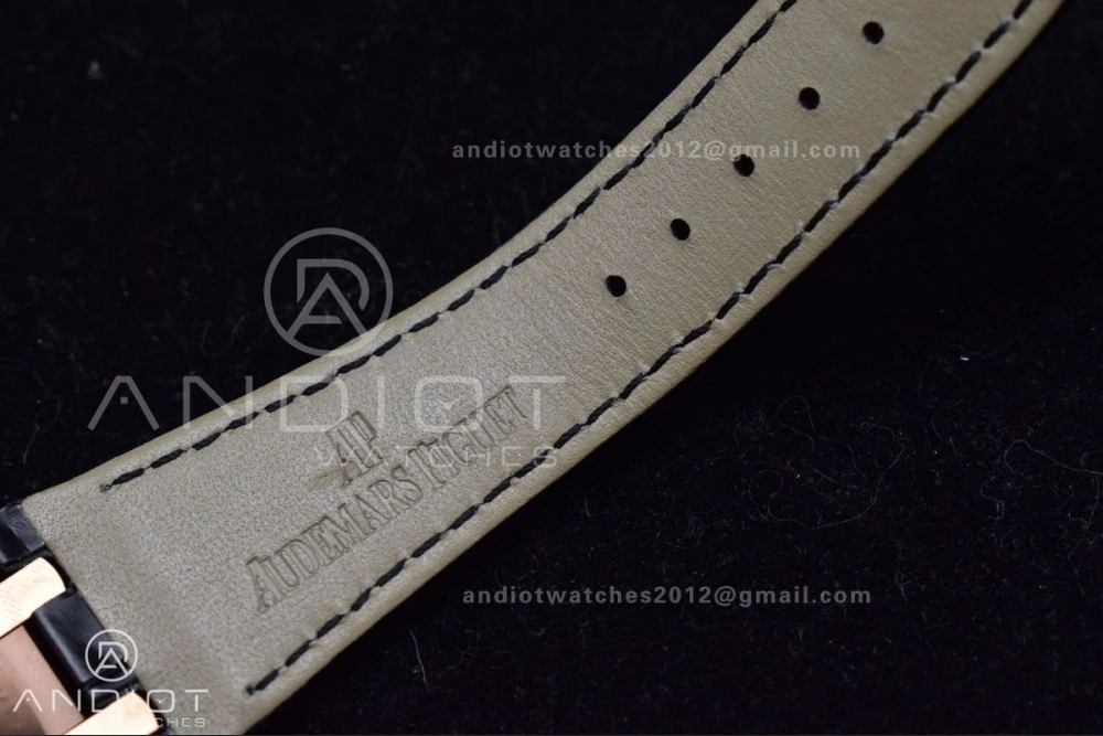 Royal Oak 41mm 15400 RG APSF 1:1 Best Edition Black Textured Dial on Black Leather Strap SA3120 Super Clone V ZeroBulk 124