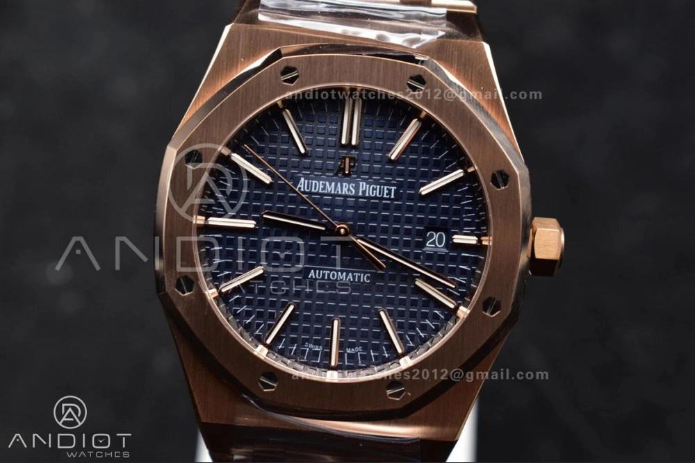 Bold Royal Oak 41mm 15400 RG APSF 1:1 Best Edition Blue Textured Dial on RG Bracelet SA3120 Super Clone V 126
