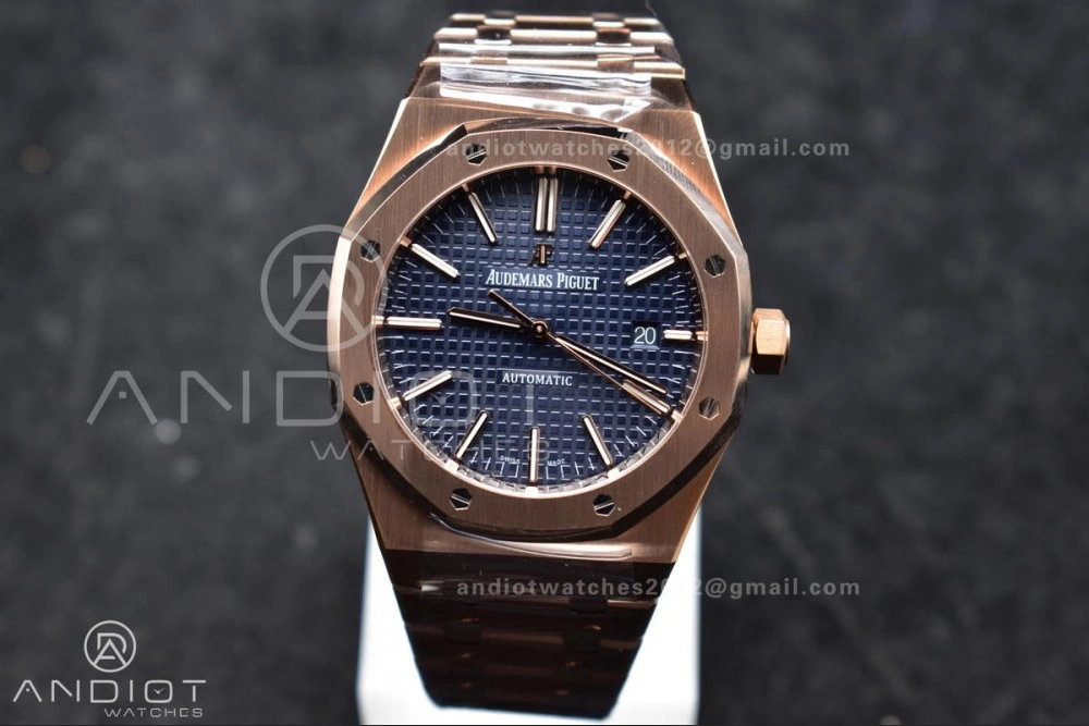 Bold Royal Oak 41mm 15400 RG APSF 1:1 Best Edition Blue Textured Dial on RG Bracelet SA3120 Super Clone V 126