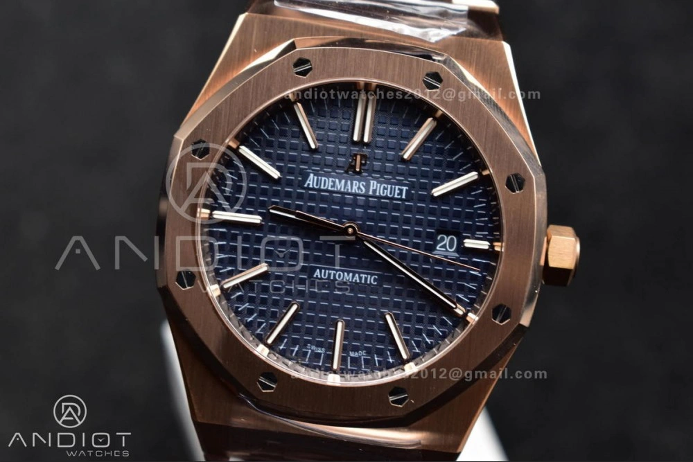 Bold Royal Oak 41mm 15400 RG APSF 1:1 Best Edition Blue Textured Dial on RG Bracelet SA3120 Super Clone V 126