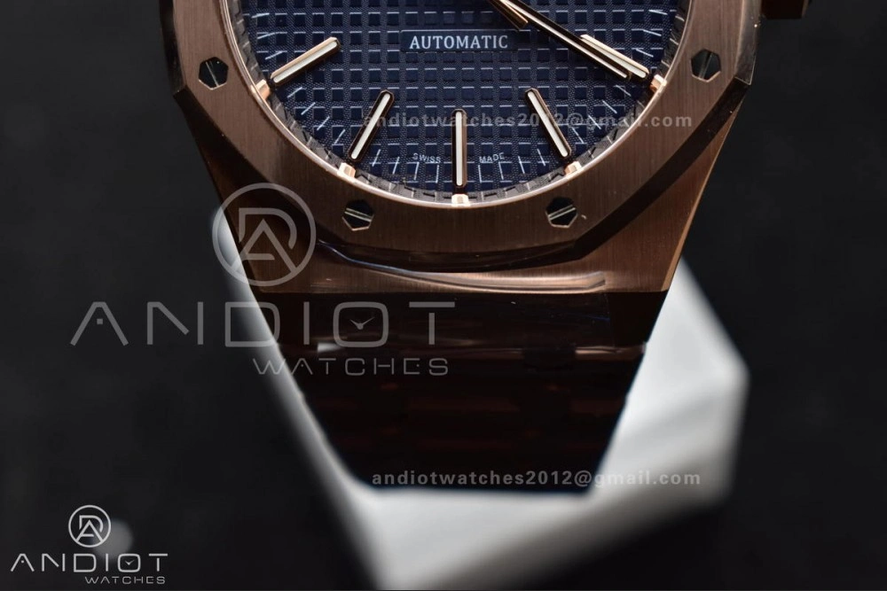 Bold Royal Oak 41mm 15400 RG APSF 1:1 Best Edition Blue Textured Dial on RG Bracelet SA3120 Super Clone V 126