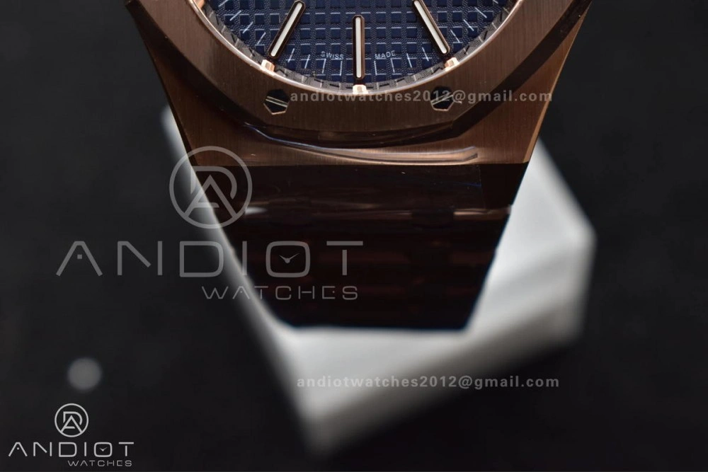 Bold Royal Oak 41mm 15400 RG APSF 1:1 Best Edition Blue Textured Dial on RG Bracelet SA3120 Super Clone V 126