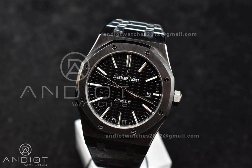 DailyWear Royal Oak 41mm 15400 SS ZF 1:1 Best Edition Black Textured Dial on SS Bracelet A 137