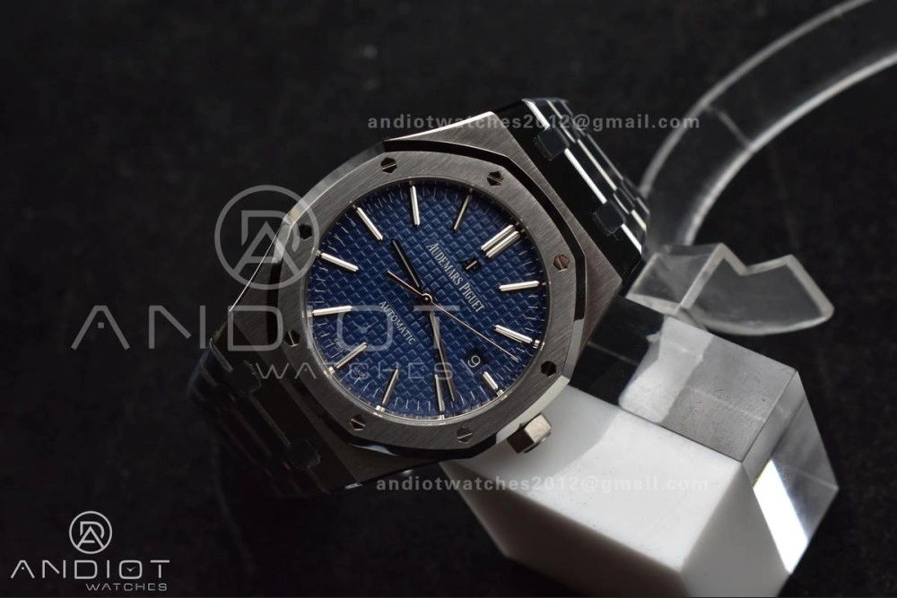 Royal Oak 41mm 15400 SS ZF 1:1 Best Edition Blue Textured Dial on SS Bracelet A Colorful 134