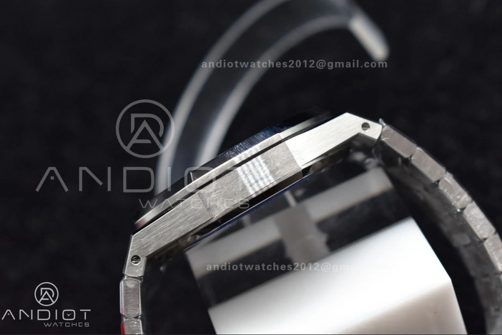 Chic Royal Oak 41mm 15500 SS APSF 1:1 Best Edition Black Textured Dial on SS Bracelet A4302 Super Clone 443