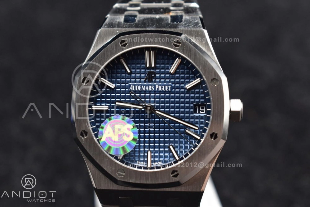 Durable Royal Oak 41mm 15500 SS APSF 1:1 Best Edition Blue Textured Dial on SS Bracelet A4302 Super Clone 104