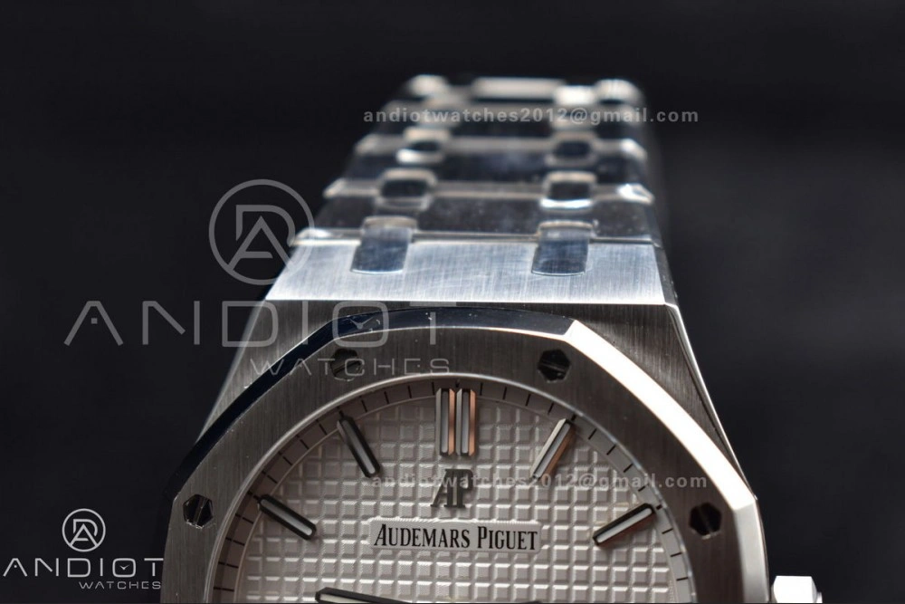 Royal Oak 41mm 15500 SS APSF 1:1 Best Edition White Textured Dial on SS Bracelet A4302 Super Clone WrinkleFree 125