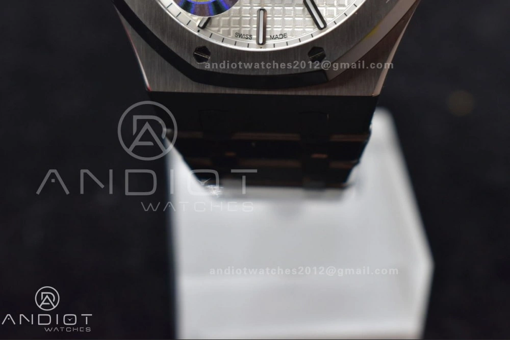 Royal Oak 41mm 15500 SS APSF 1:1 Best Edition White Textured Dial on SS Bracelet A4302 Super Clone WrinkleFree 125