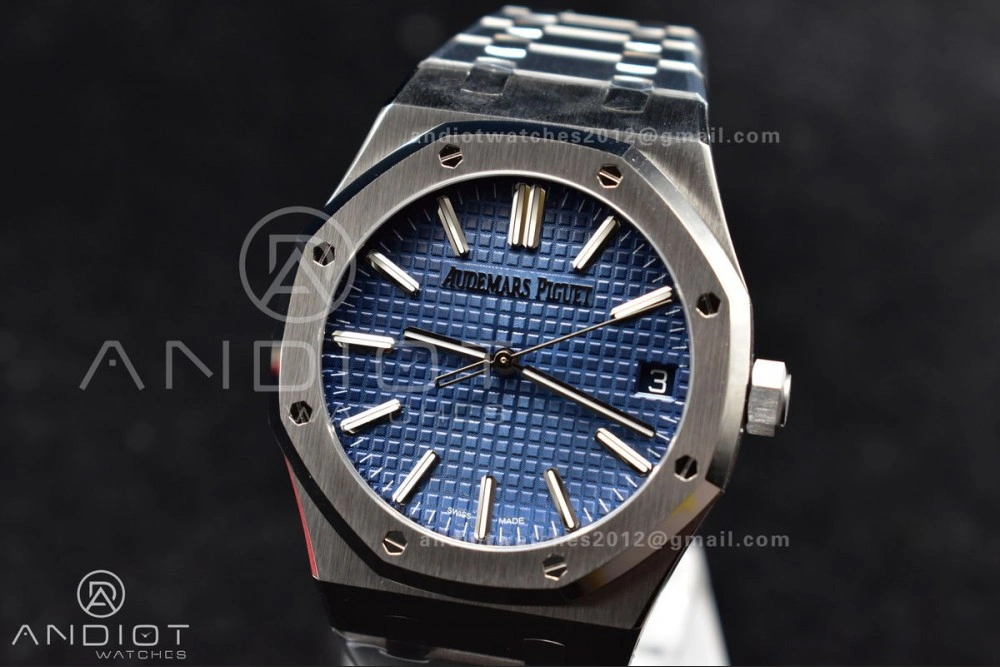 Royal Oak 41mm 15510 "50th Anniversary" SS ZF 1:1 Best Edition Blue Textured Dial on SS Bracelet A Breathable 117