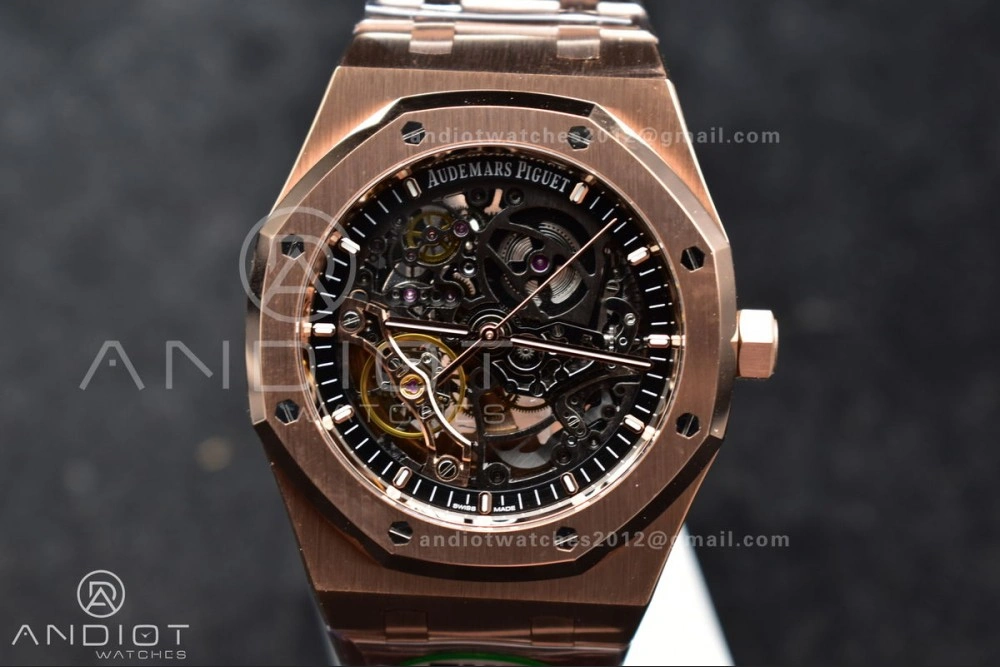 Sophisticated Royal Oak 41mm Openworked 15407OR RG THBF 1:1 Best Edition on RG Bracelet SA 135