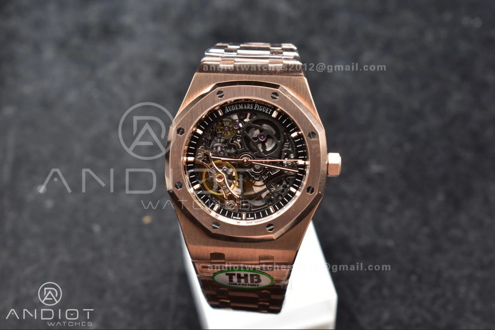 Sophisticated Royal Oak 41mm Openworked 15407OR RG THBF 1:1 Best Edition on RG Bracelet SA 135