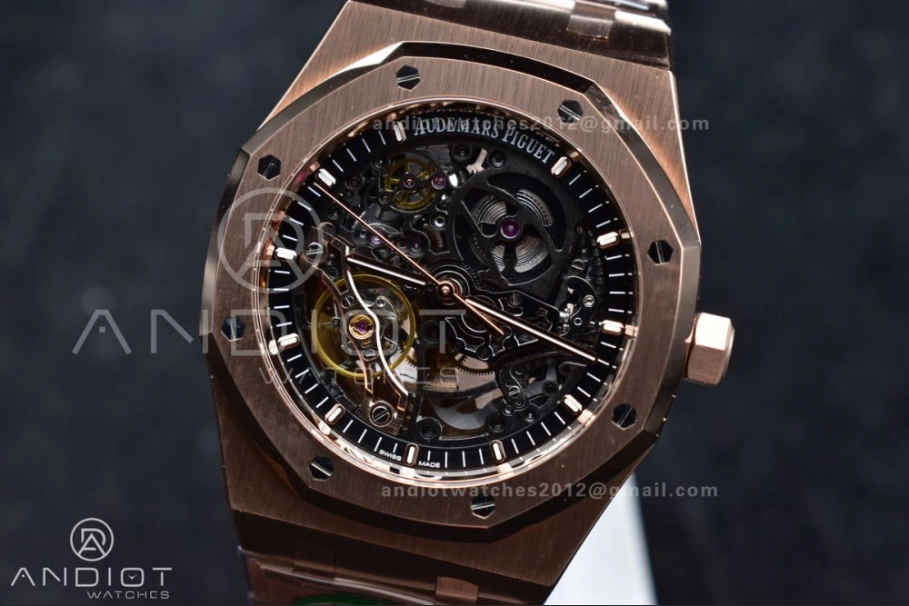 Sophisticated Royal Oak 41mm Openworked 15407OR RG THBF 1:1 Best Edition on RG Bracelet SA 135