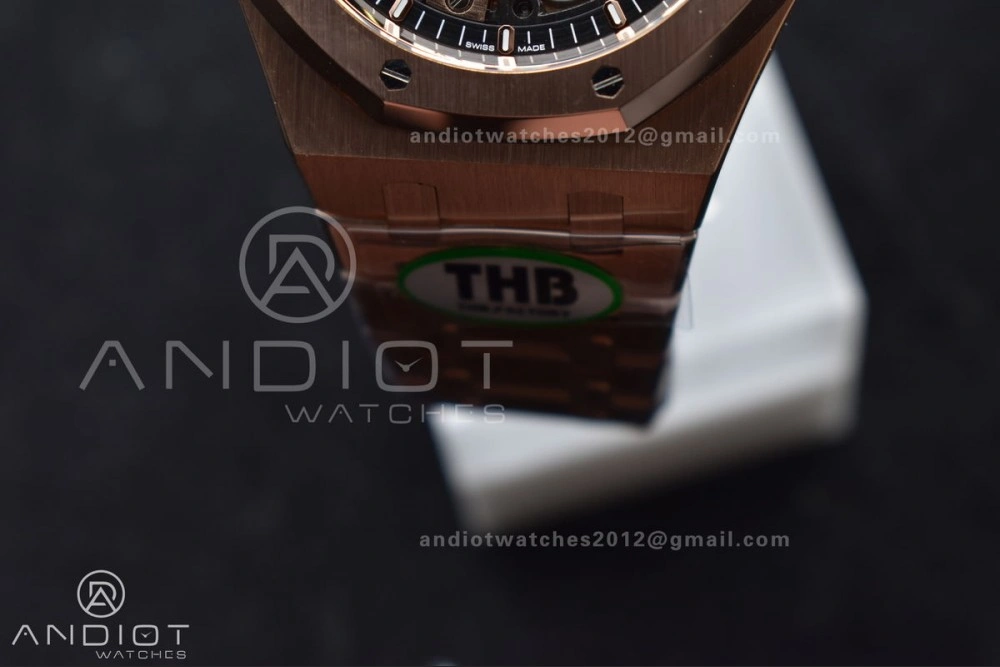 Sophisticated Royal Oak 41mm Openworked 15407OR RG THBF 1:1 Best Edition on RG Bracelet SA 135