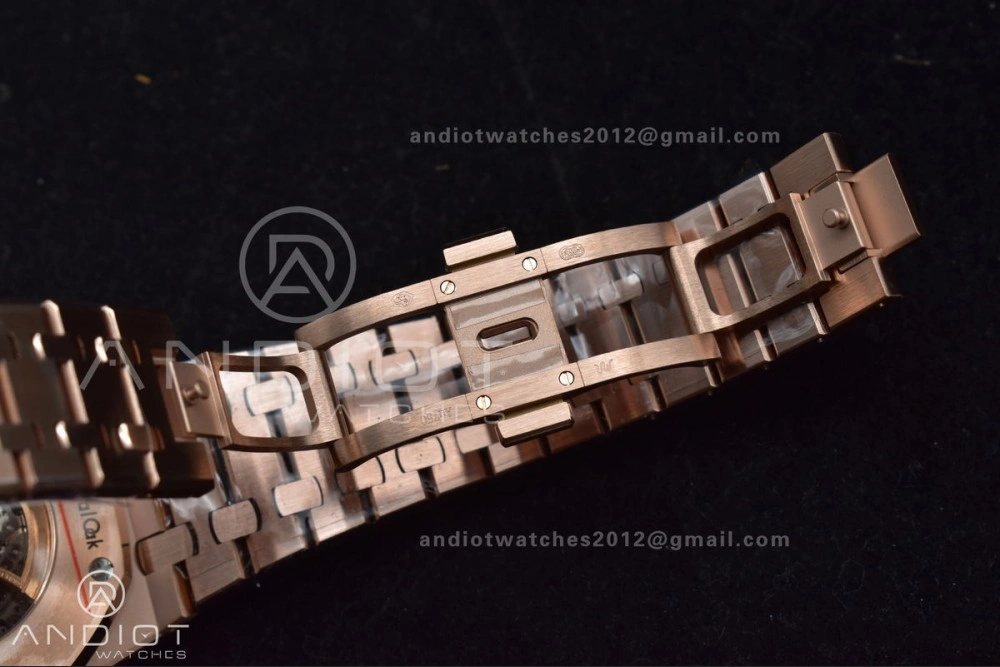 Sophisticated Royal Oak 41mm Openworked 15407OR RG THBF 1:1 Best Edition on RG Bracelet SA 135