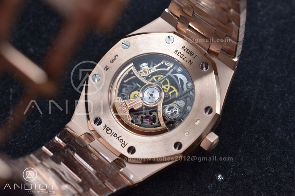 Sophisticated Royal Oak 41mm Openworked 15407OR RG THBF 1:1 Best Edition on RG Bracelet SA 135