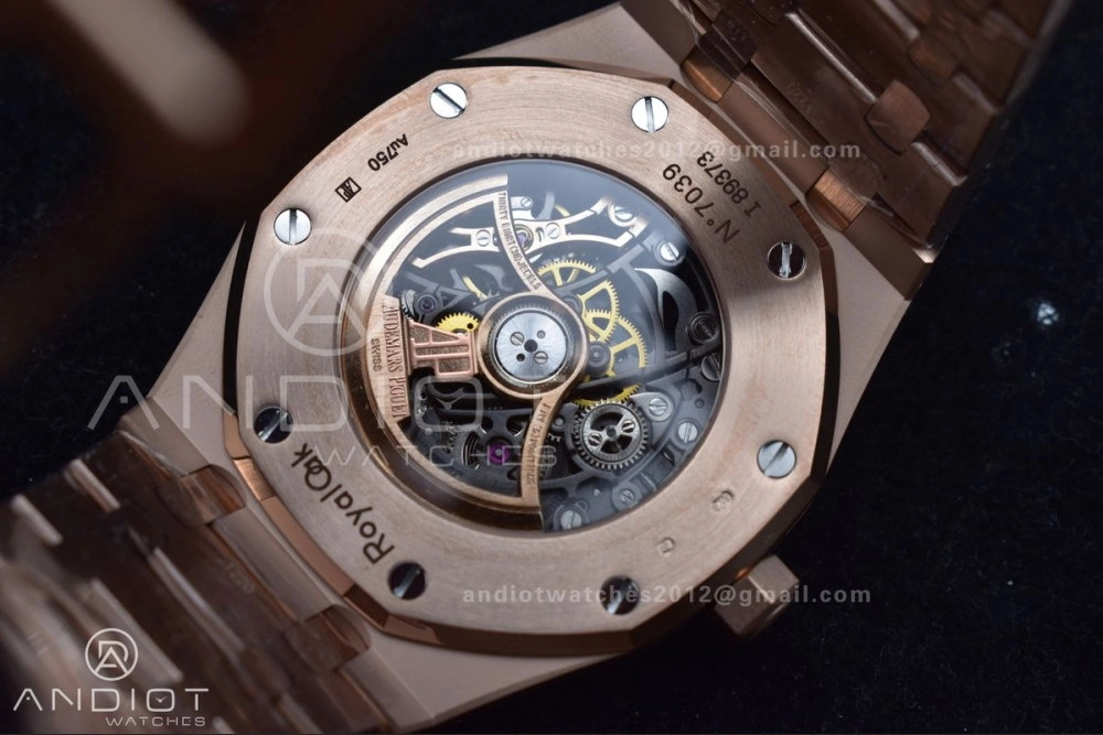 Sophisticated Royal Oak 41mm Openworked 15407OR RG THBF 1:1 Best Edition on RG Bracelet SA 135