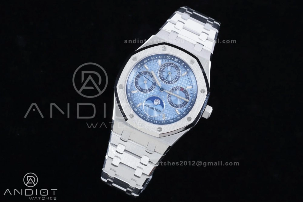 Royal Oak 41mm Perpetual Calendar 26574 SS APSF1:1 Best Edition Iced Blue Dial on SS Bracelet A FreshLook 139