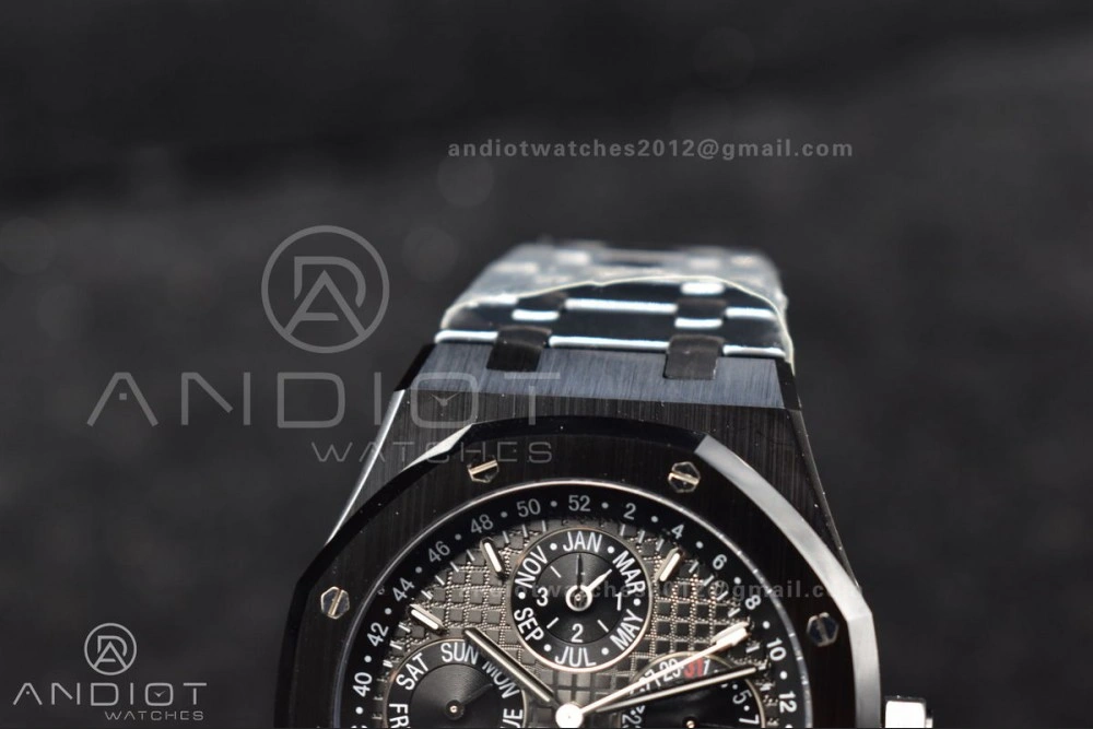 Royal Oak 41mm Perpetual Calendar Black Ceramic APSF1:1 Best Edition Black Dial on Ceramic Bracelet A5134 V Packable 140