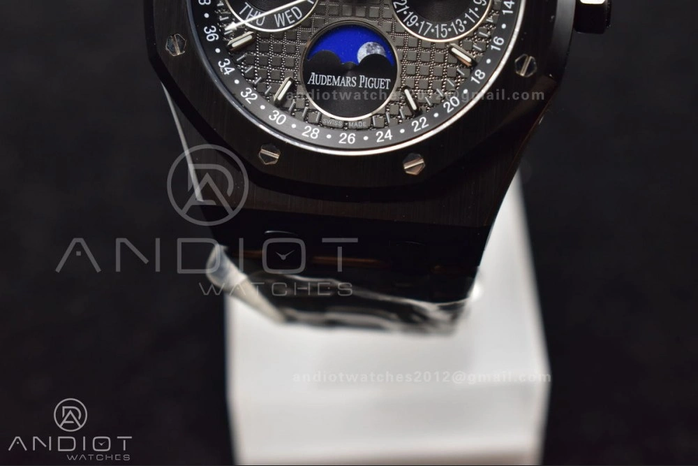 Royal Oak 41mm Perpetual Calendar Black Ceramic APSF1:1 Best Edition Black Dial on Ceramic Bracelet A5134 V Packable 140