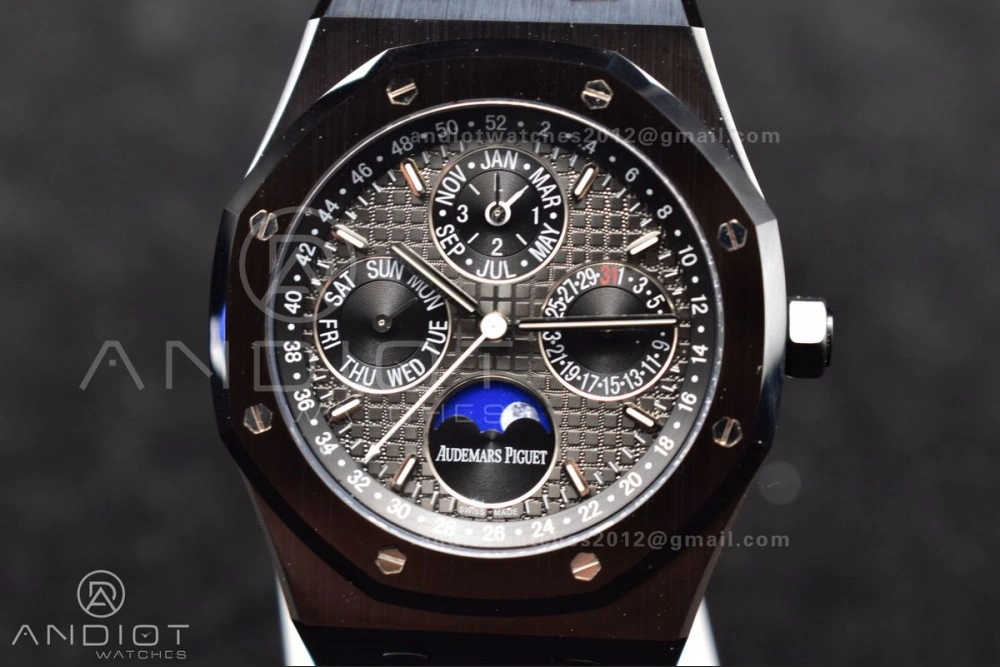 Royal Oak 41mm Perpetual Calendar Black Ceramic APSF1:1 Best Edition Black Dial on Ceramic Bracelet A5134 V Packable 140