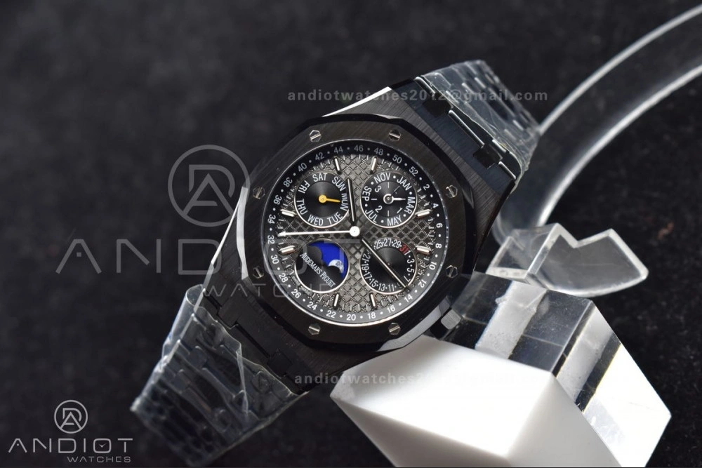 Royal Oak 41mm Perpetual Calendar Black Ceramic APSF1:1 Best Edition Black Dial on Ceramic Bracelet A5134 V Packable 140