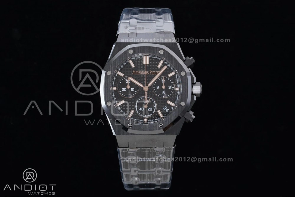 Royal Oak Chrono 26240 Black Ceramic APSF 1:1 Best Edition on Ceramic Bracelet SA4401 Super Clone Lightweight 149