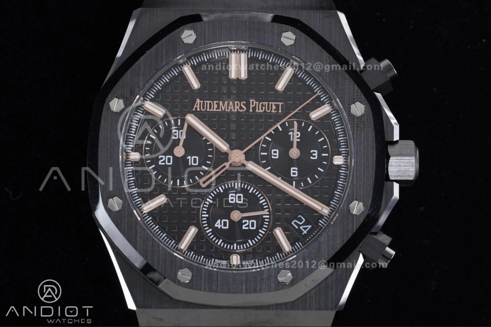 Royal Oak Chrono 26240 Black Ceramic APSF 1:1 Best Edition on Ceramic Bracelet SA4401 Super Clone Lightweight 149