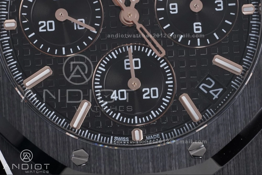 Royal Oak Chrono 26240 Black Ceramic APSF 1:1 Best Edition on Ceramic Bracelet SA4401 Super Clone Lightweight 149