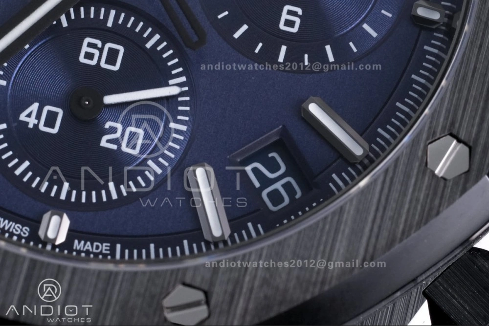 Royal Oak Chrono 26240 Blue Ceramic APSF 1:1 Best Edition on Ceramic Bracelet SA4401 Super Clone TopPick 150