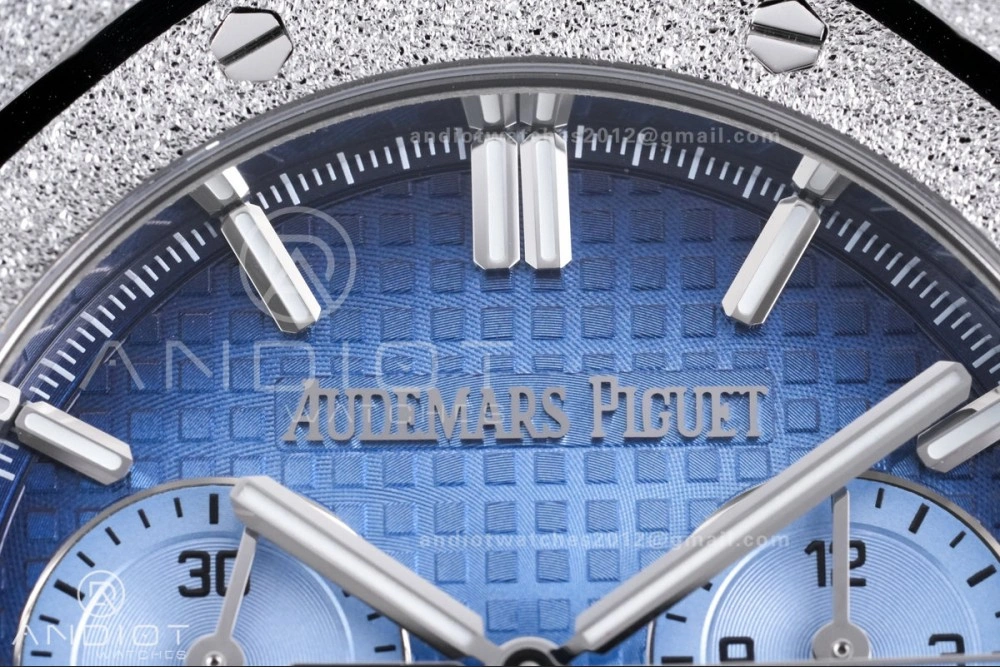 Royal Oak Chrono 26240 Frosted SS APSF 1:1 Best Edition Ice Blue Dial on Bracelet SA4401 Super Clone TimelessDesign 143