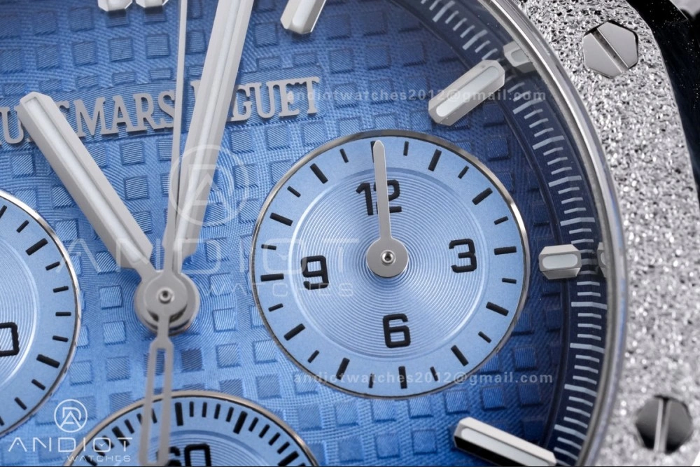 Royal Oak Chrono 26240 Frosted SS APSF 1:1 Best Edition Ice Blue Dial on Bracelet SA4401 Super Clone TimelessDesign 143
