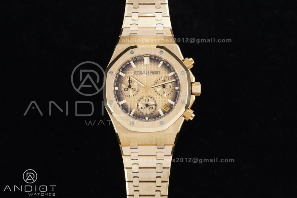 Snug Royal Oak Chrono 26240 Frosted YG APSF 1:1 Best Edition YG Faded Dial on Bracelet SA4401 Super Clone 147