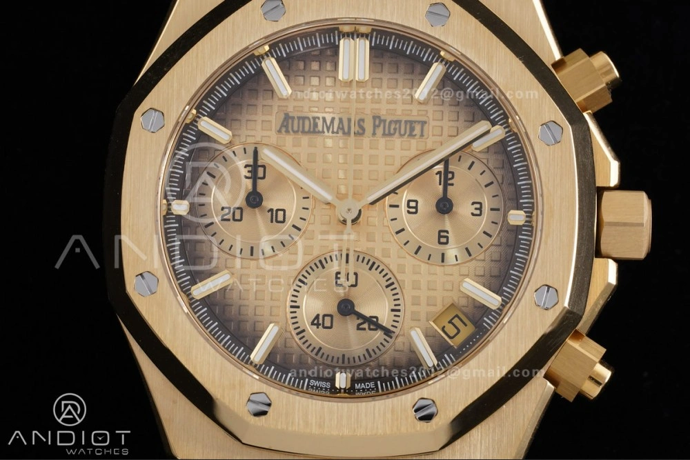 Snug Royal Oak Chrono 26240 Frosted YG APSF 1:1 Best Edition YG Faded Dial on Bracelet SA4401 Super Clone 147