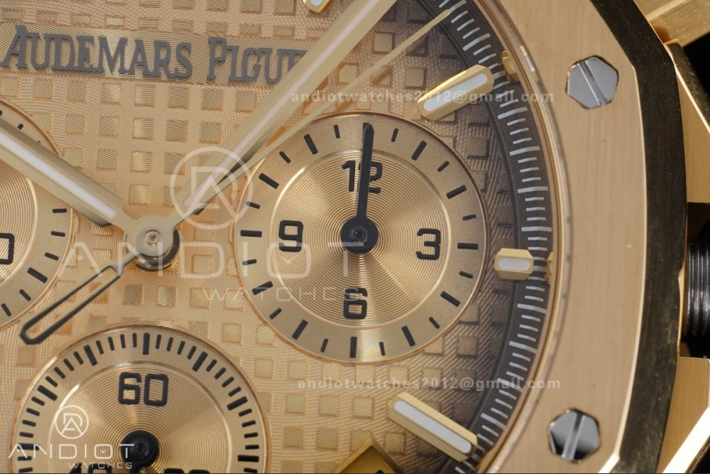 Snug Royal Oak Chrono 26240 Frosted YG APSF 1:1 Best Edition YG Faded Dial on Bracelet SA4401 Super Clone 147