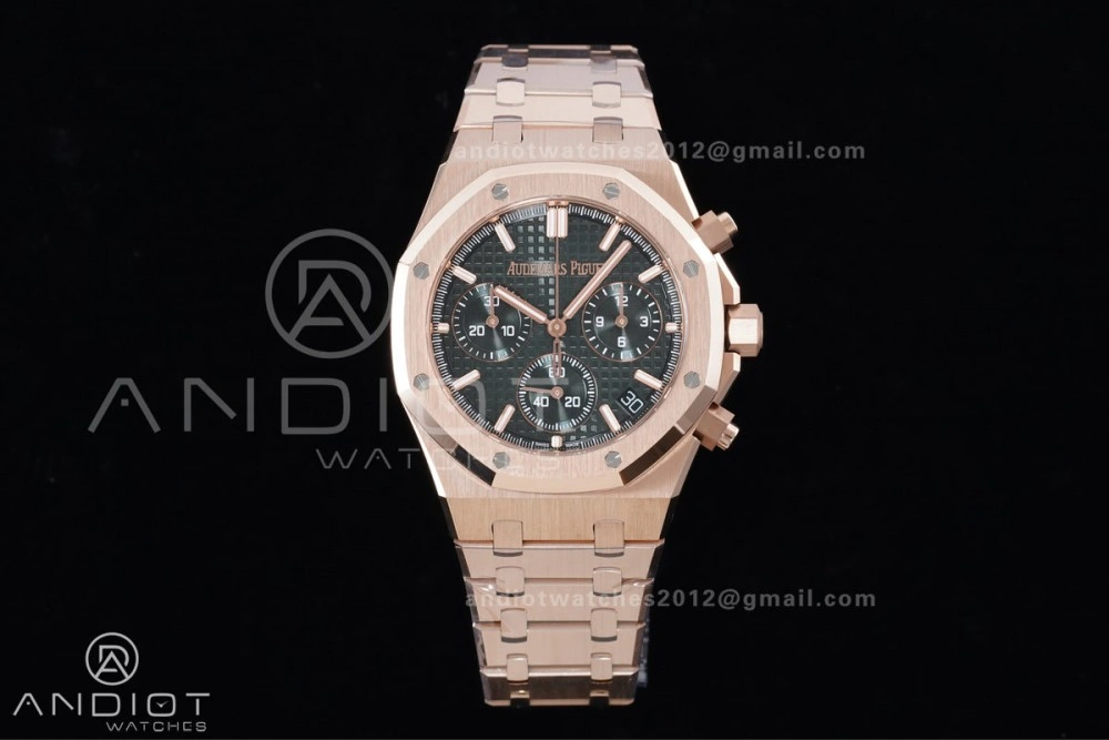 Royal Oak Chrono 26240 RG APSF 1:1 Best Edition Green Dial on RG Bracelet SA4401 Super Clone Packable 142